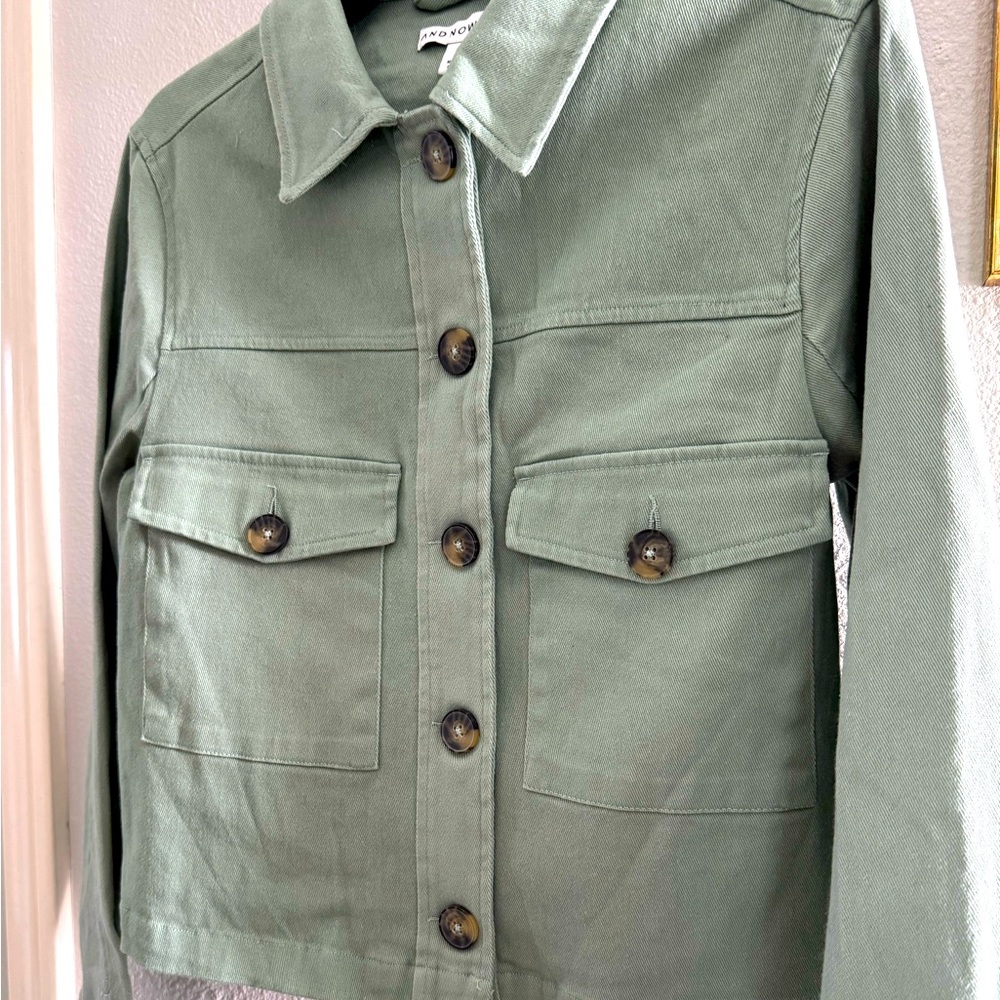 And Now This - Women Long Sleeve Cropped Shacket